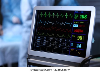 Modern Heart Rate Monitor Operating Room Stock Photo 2136065649 ...