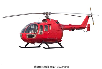 Modern helicopter. Isolated on white background
