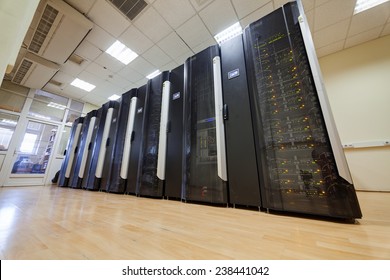 modern hi tech data servers in network center