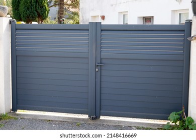 Modern High Grey Gate Aluminum Portal Car Home Access