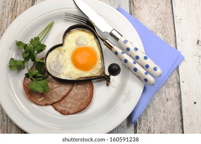 Modern High Protein Breakfast Ham Heart Stock Photo 160591238 ...