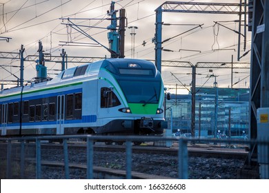 Modern High Speed Train. Helsinki. Finland.