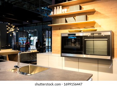 Modern High Standard Kitchen With Oven And Caffe Machine 