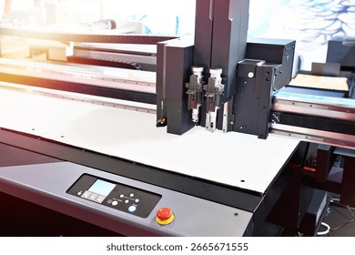Modern high-end flatbed cutting plotter with control panel