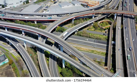 Modern Highway Junction Aerial View. Transportation.