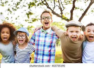 Modern Hipster Children Outdoors Concept