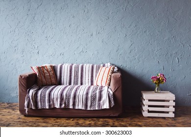 modern home stylish simple interior with sofa