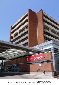 Modern Hospital Building And Emergency Entrance