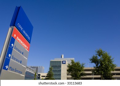 Modern Hospital And Sign