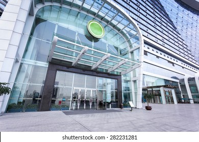 Modern Hotel Building Entrance 