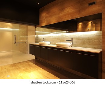 Modern house bathroom interior