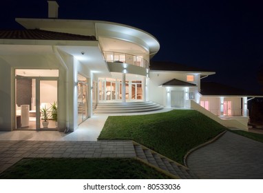 Modern House Exterior, Large And Expensive House Architecture.