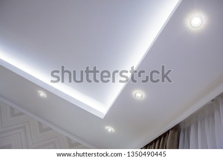 Modern house interior decor elements of the living room and segments of the luxury environment of an empty apartment