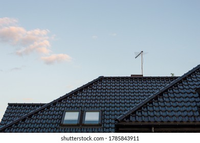 Modern House Rooftop Windows Antena Agains Stock Photo 1785843911 ...