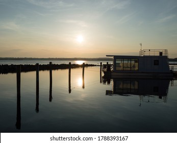 Modern Houseboat At A Marina In Denmark