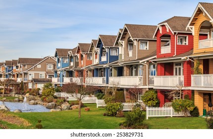 Modern houses in Richmond, British Columbia, Canada.