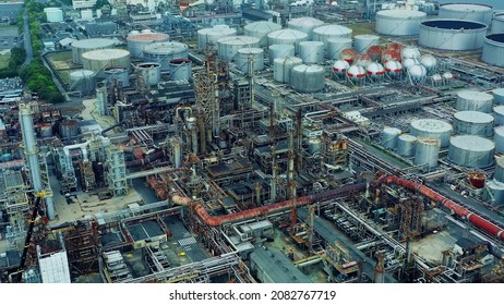 Modern Industrial Area Aerial View. 