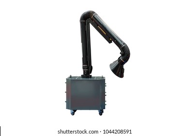 Modern Of Industrial Hood Arm For Suction Smoke Or Fume Machine Of Welding Or Multipurpose Use Isolated On White Background (flexible And Movable Type)