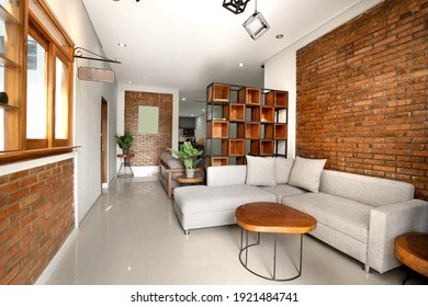 Modern Industrial Living Room Interior Of Real Home