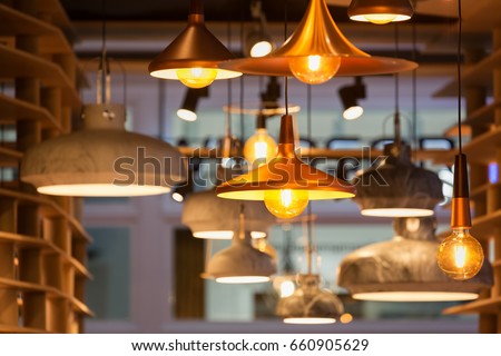 Modern and industrial style lamps decorated in a modern style reception area.