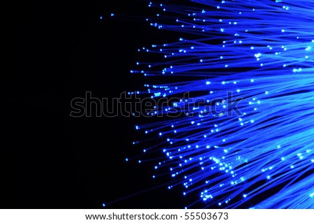 modern information technology concept with fiber optics