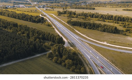 Modern infrastructure with elevated roadways