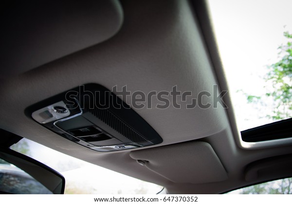 Modern Inside Car Interior Background Panoramic Stock Photo