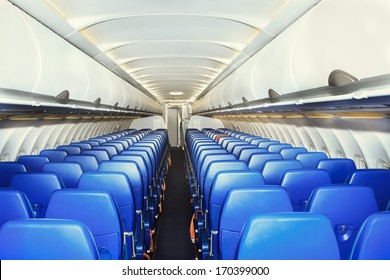 modern interior of the airliner