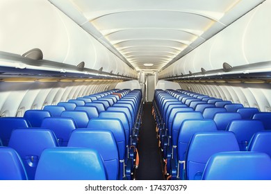 modern interior of the airliner