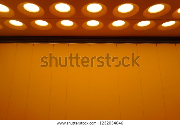 Modern Interior Ceiling Lights Contemporary Theater Stock Photo