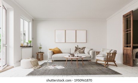 Modern Interior Design For Home, Office, Interior Details, Upholstered Furniture On A White Wall Background.