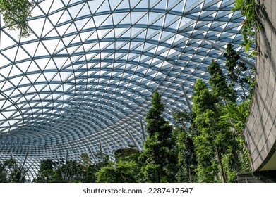 Modern interior design with trees inside the terminal building - Powered by Shutterstock