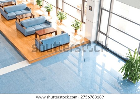 Modern interior, empty office reception.