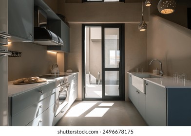 Modern interior of the kitchen
