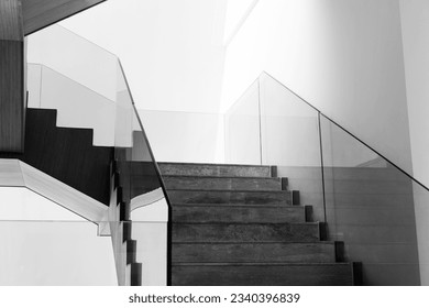 Modern interior with marble stairs