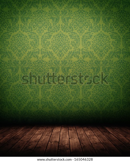 Modern Interior Room Wallpaper Retro Style Stock Photo 165046328 ...