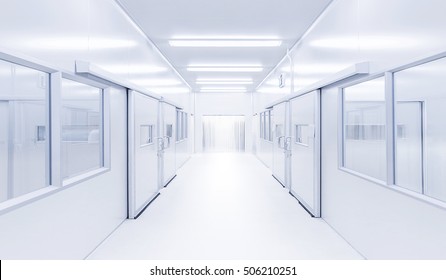 modern interior science laboratory with lighting from gateway, hospital background, factory background - Powered by Shutterstock