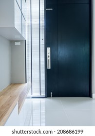 Modern Interior With Timber Blind And Door Design