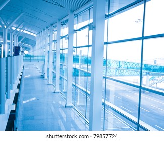 Modern international airport terminal