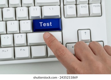 Modern keyboard with test button