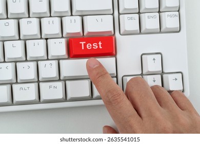 Modern keyboard with test button