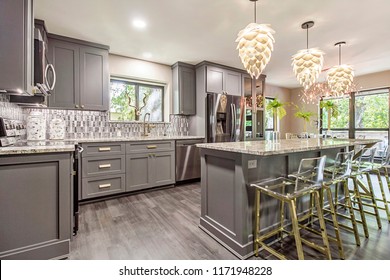 Modern Kitchen Beautiful Lights - Shutterstock ID 1171948228