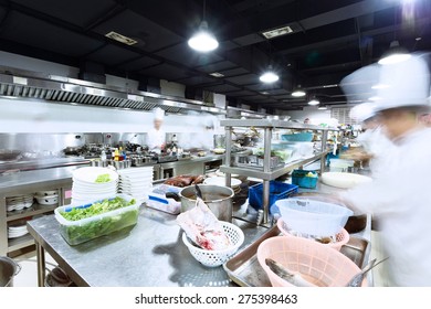 Modern Kitchen And Busy Chefs 