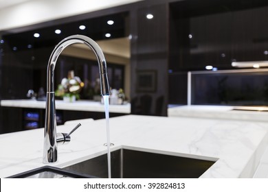 Modern kitchen faucet with LED light