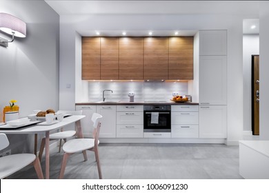 Modern Kitchen Interior Design In White Finishing