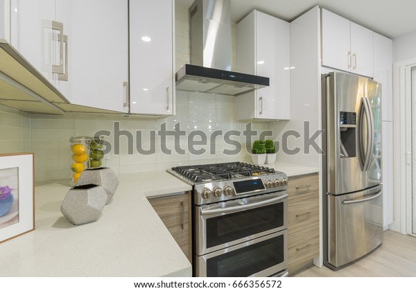 Modern Kitchen Interior Gas Range Stainless Stock Photo Edit Now