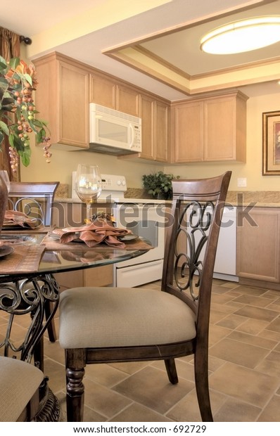 Modern Kitchen Island Table Four Chairs Stock Photo Edit Now 692729