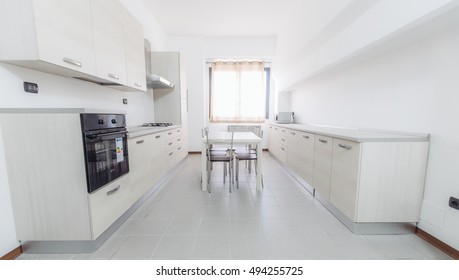 Modern Kitchen Shot With Wide Angle Lens