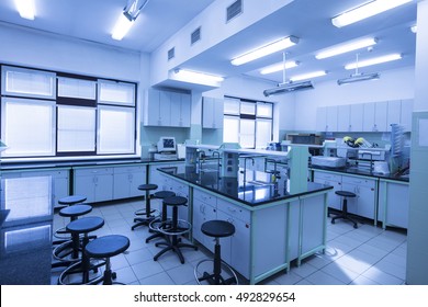 Modern Laboratory. Interior Of Modern Research Laboratory. Science And Technology Theme.