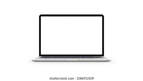 Modern Laptop Isolated. Isolated Creen For Mockup, App Or Web Site Design Presentation